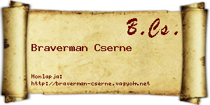 Braverman Cserne névjegykártya